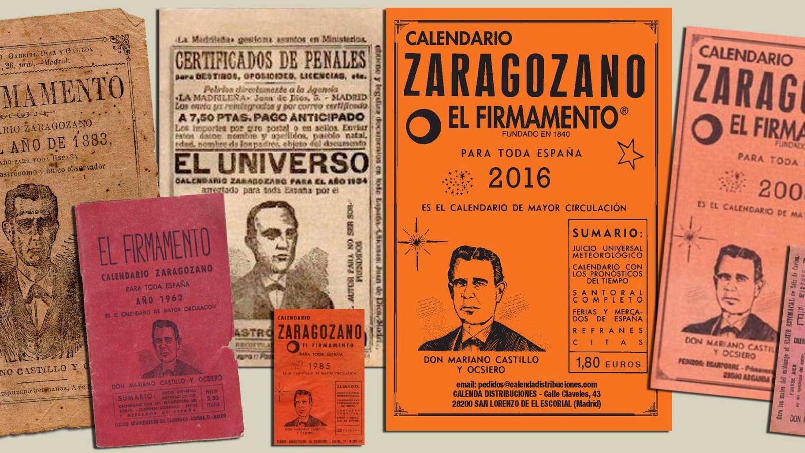 Foto: Varias ediciones de calendarios zaragozanos. (calendariozaragozano.net)
