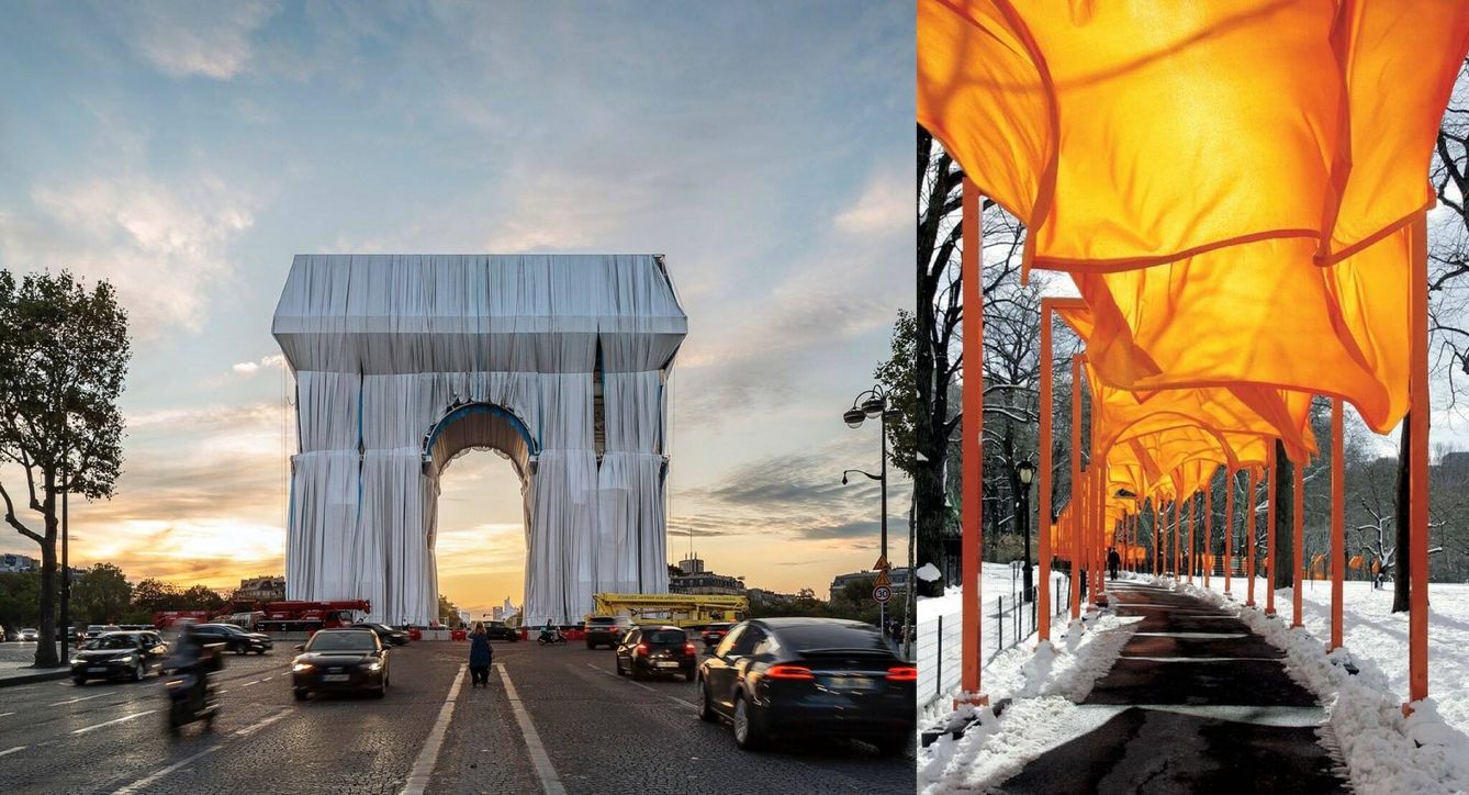 'El Arco del triunfo envuelto'. París, 2021 - 'Gates'. Nueva York, 2005. Christo y Jeanne-Claude