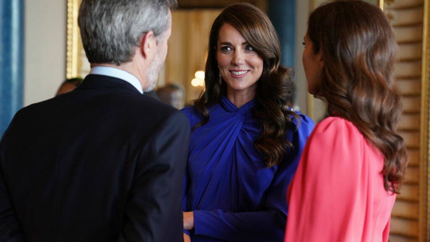 Kate Middleton, durante la cena previa al día de la coronación celebrada en palacio. (Getty)