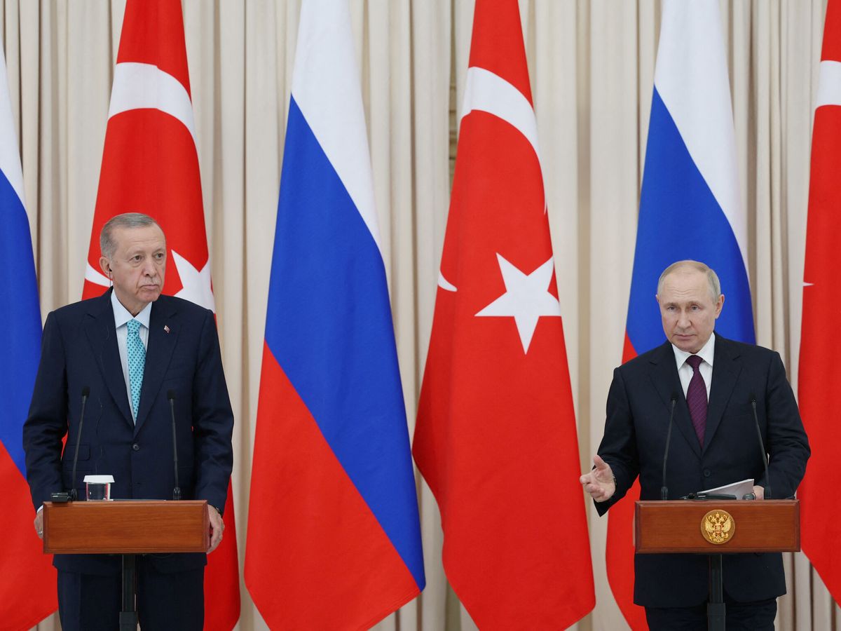 Foto: El presidente de Turquía, Recep Tayyip Erdogan, junto al presidente de Rusia, Vladímir Putin. (Reuters)