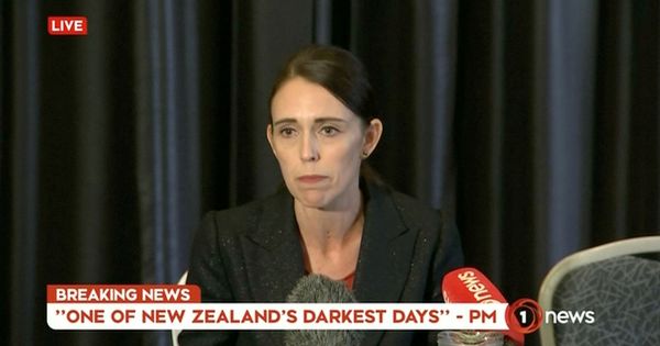 Foto: Video grab of new zealand's prime minister jacinda ardern speaking on live television following fatal shootings at two mosques in central christchurch