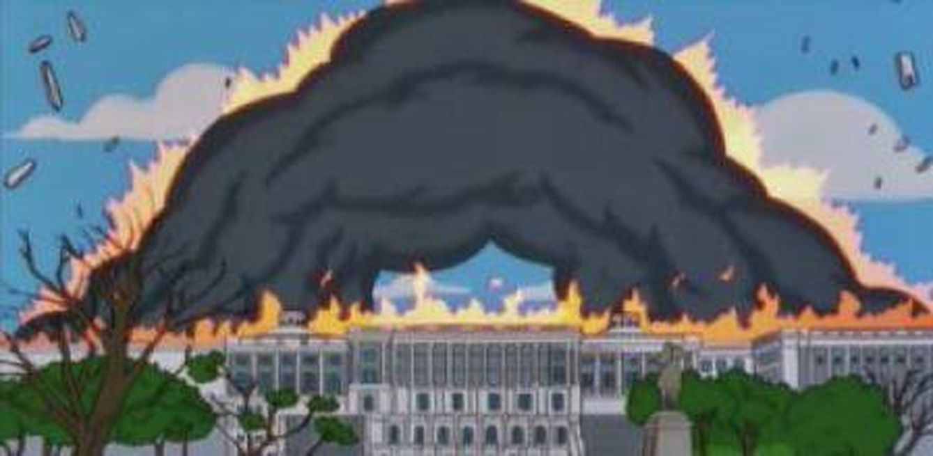 El Capitolio, en llamas en 'Los Simpson'. (Antena 3)