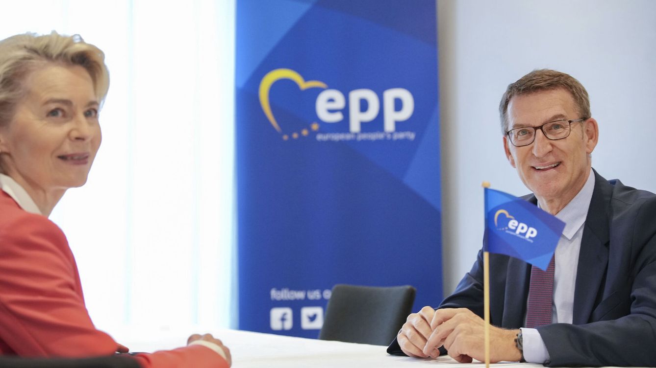 Foto: Ursula von der Leyen y Alberto Núñez Feijóo, en un encuentro en Bruselas. (EFE/PP/David Mudarra)