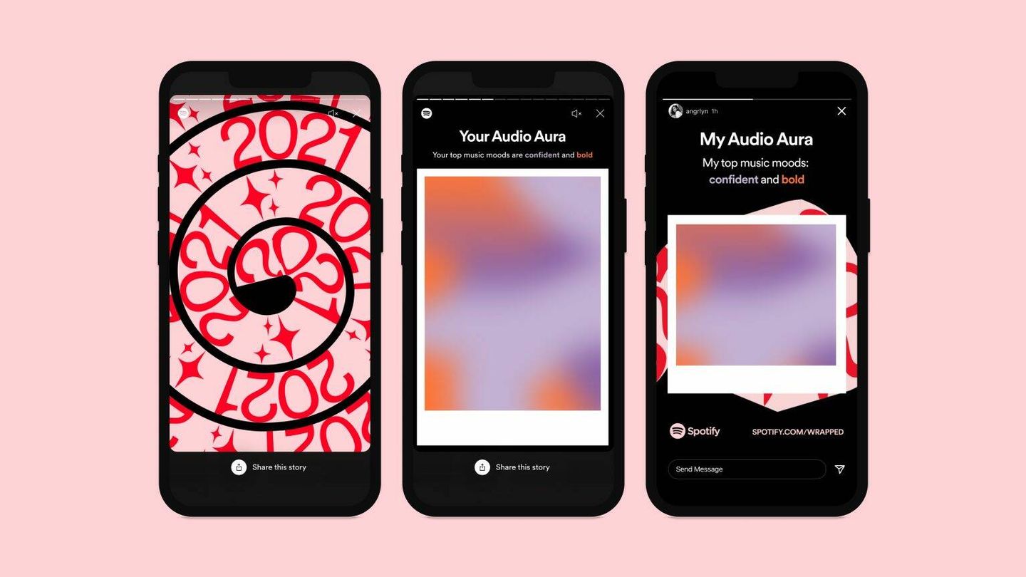 La nueva función de 'Tu aura musical' de Spotify Wrapped 2021 (Spotify)