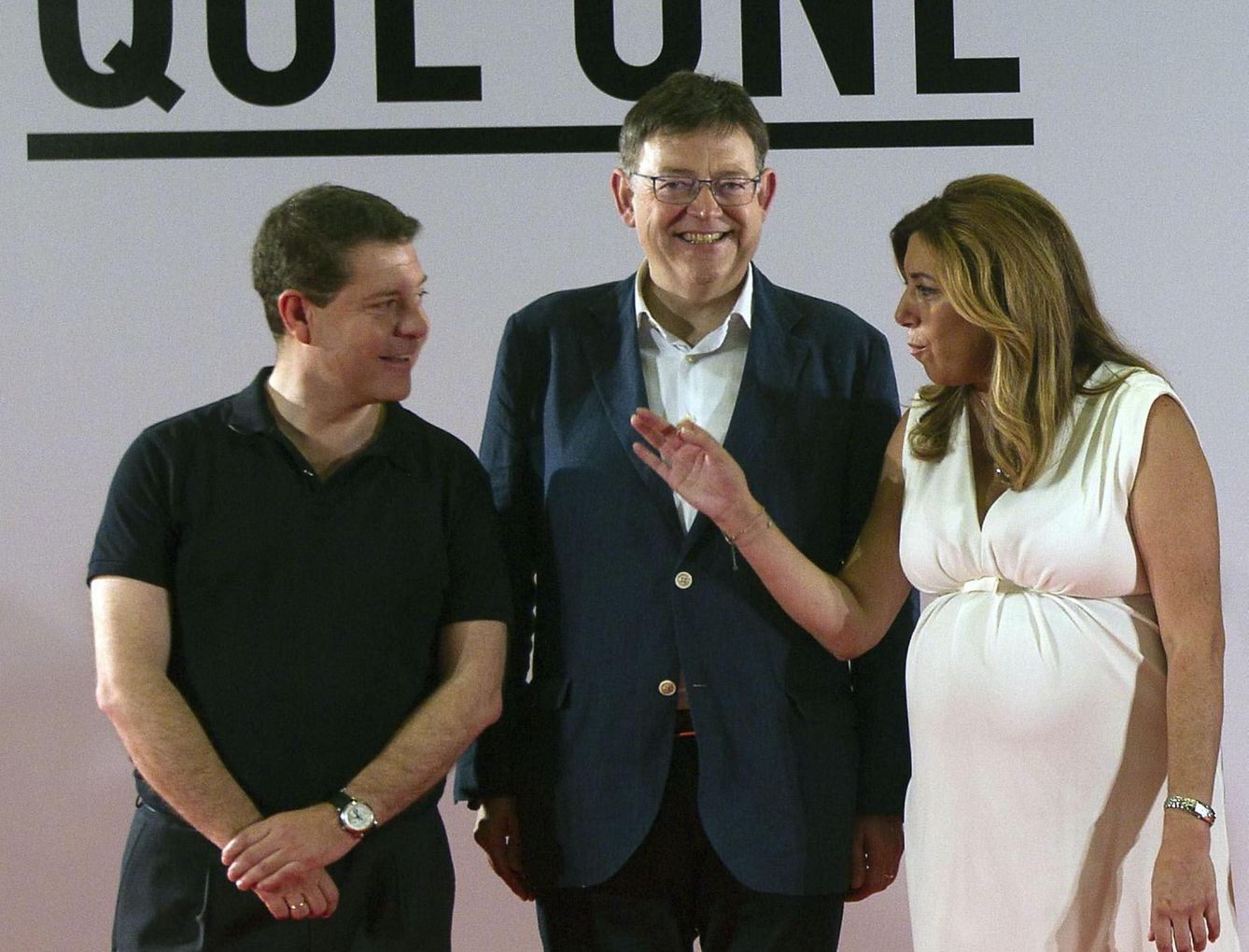 Emiliano García-Page, Ximo Puig y Susana Díaz, en julio de 2015. (EFE)