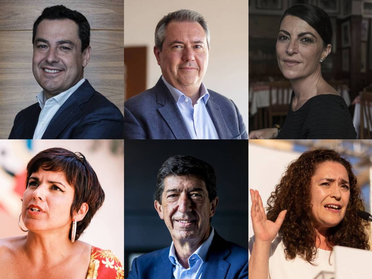 Foto: Los seis candidatos a las elecciones de Andalucía