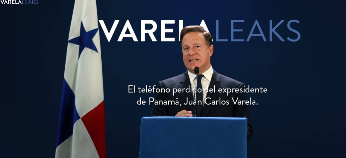 Captura del sitio web Varela Leaks en la que aparece el expresidente de Panamá Juan Carlos Varela.