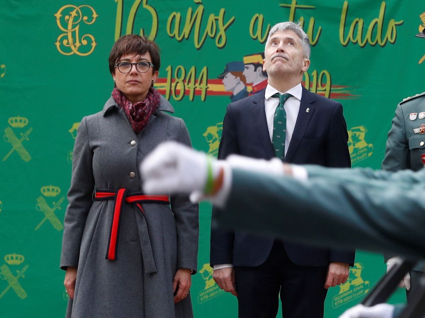 El ministro de Interior, Fernando Grande-Marlaska, durante la toma de posesión de la directora general de la Guardia Civil, María Gámez, el pasado enero. (EFE)