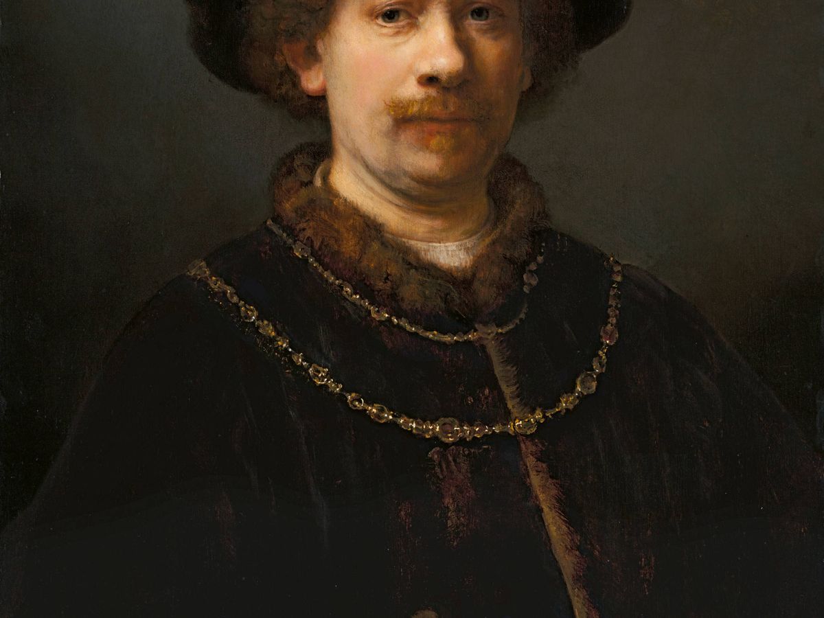 Foto: 'Autorretrato con gorra y dos cadenas', de Rembrandt