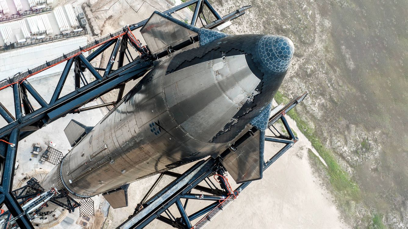 Foto: El Starship listo para el despegue en Starbase, Boca Chica, Texas. (SpaceX)