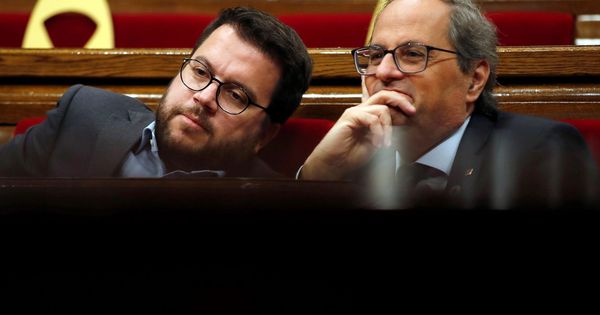 Foto: El presidente de la Generalitat, Quim Torra, y el vicepresidente, Pere Aragonés. (EFE) 