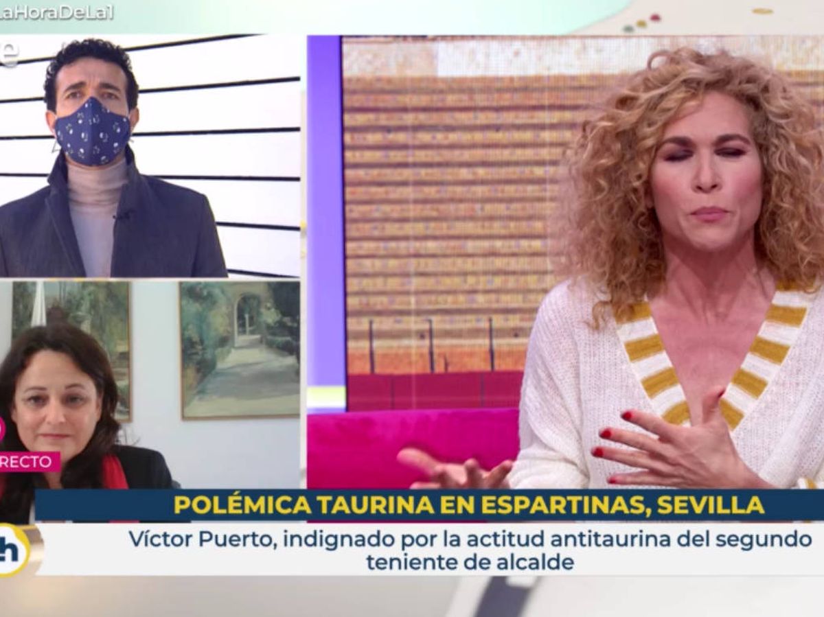 Foto: Cristina Fernández y sus dos invitados en 'La hora de La 1'. (TVE)