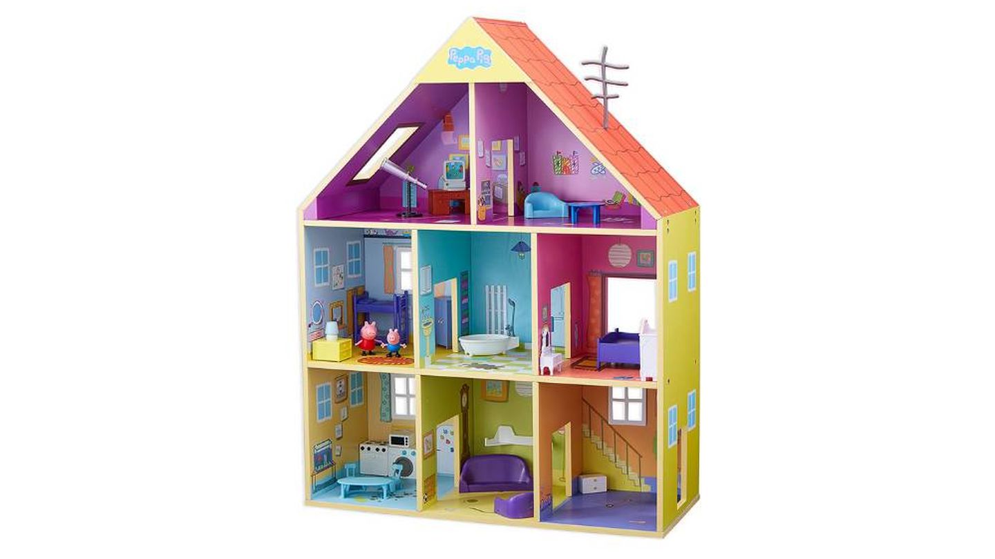 Casa grande de muñeca Peppa de madera con luces y sonido