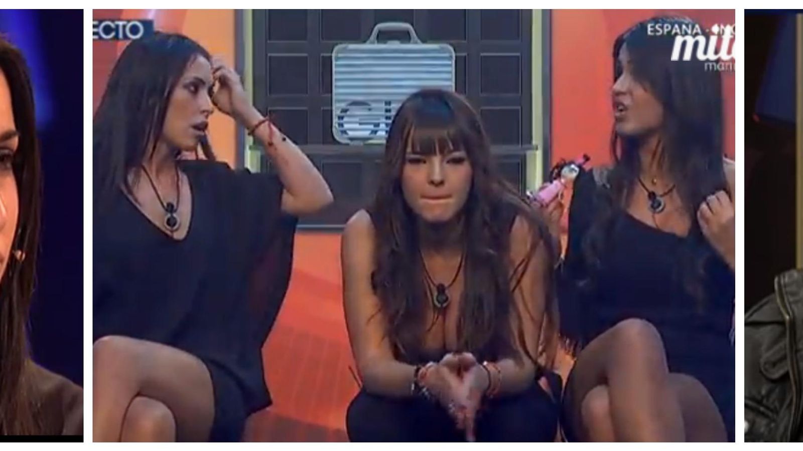 Foto: Raquel, expulsada. Raquel, Marta y Sofía en la sala de expulsiones. Danielle, concursante de intercambio 'Big Brother México'.