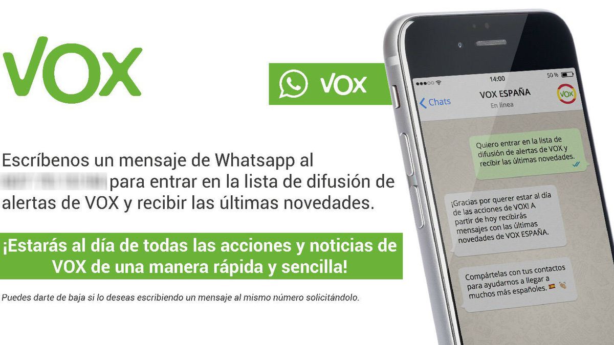 El arma secreta de Vox en la red: así cazó votos por WhatsApp en su campaña electoral