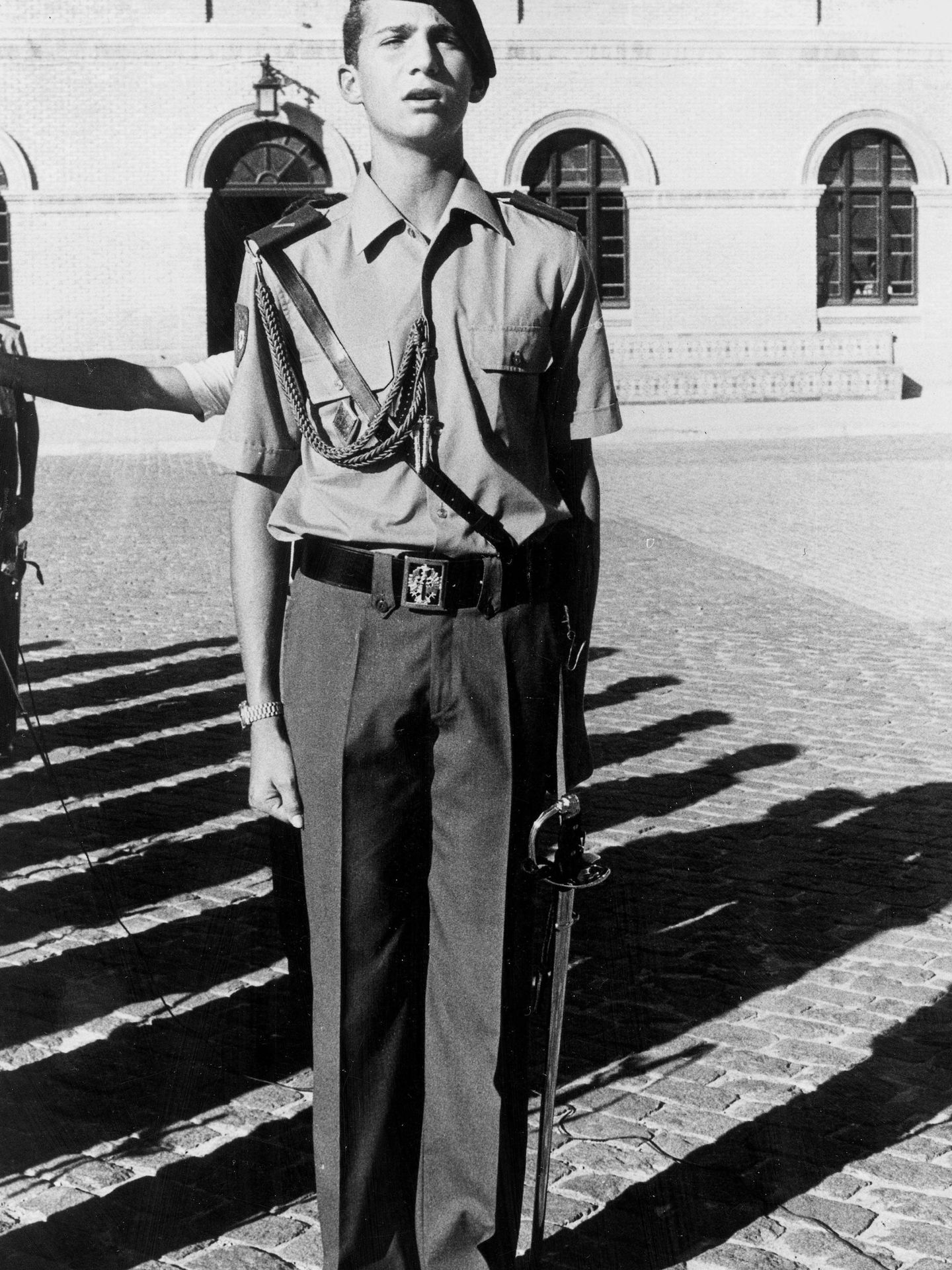 El príncipe Felipe, en octubre de 1985, en la Academia Militar de Zaragoza. (Cordon Press)