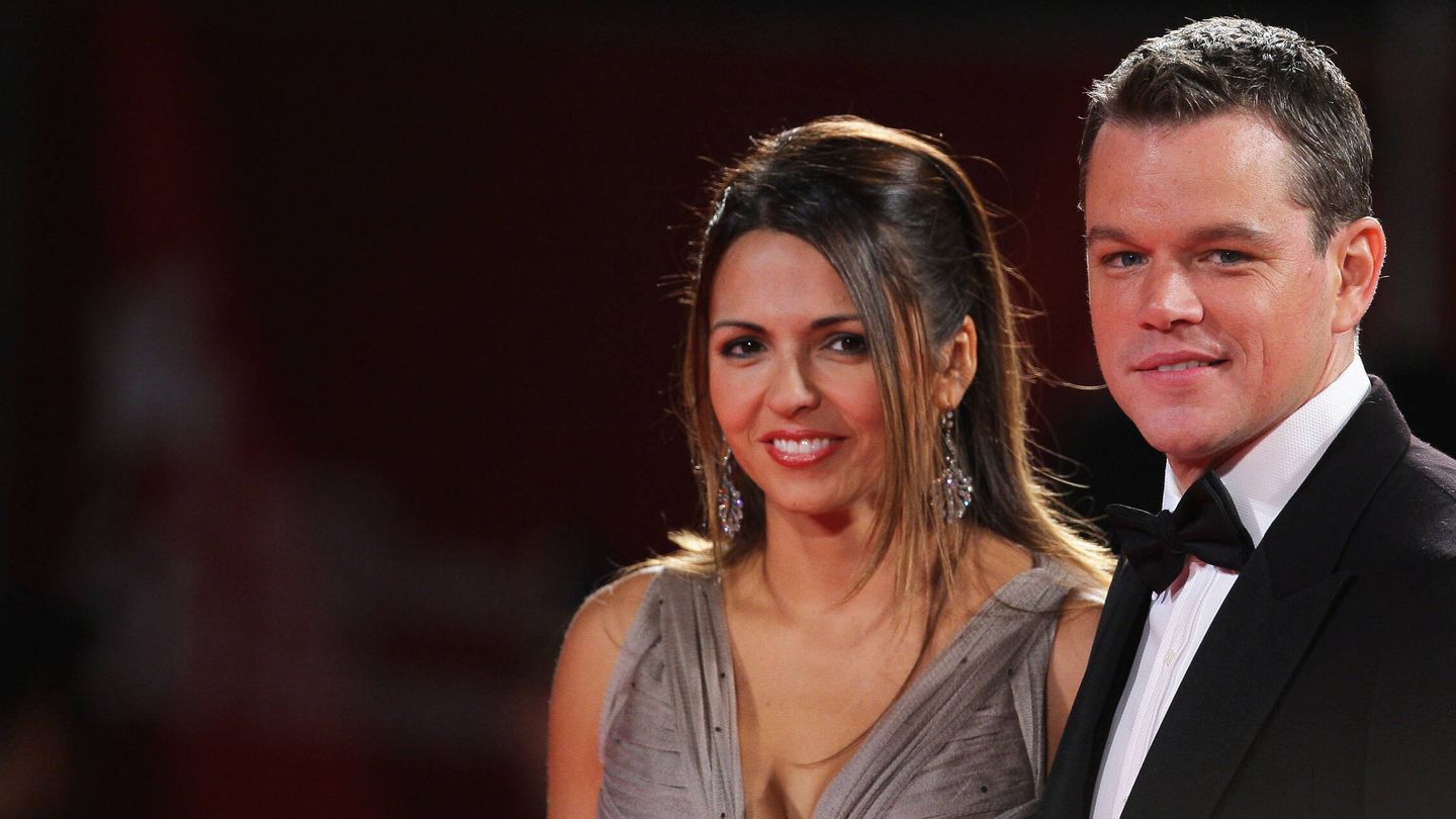  Matt Damon y su mujer, Luciana Barroso. (Getty) 