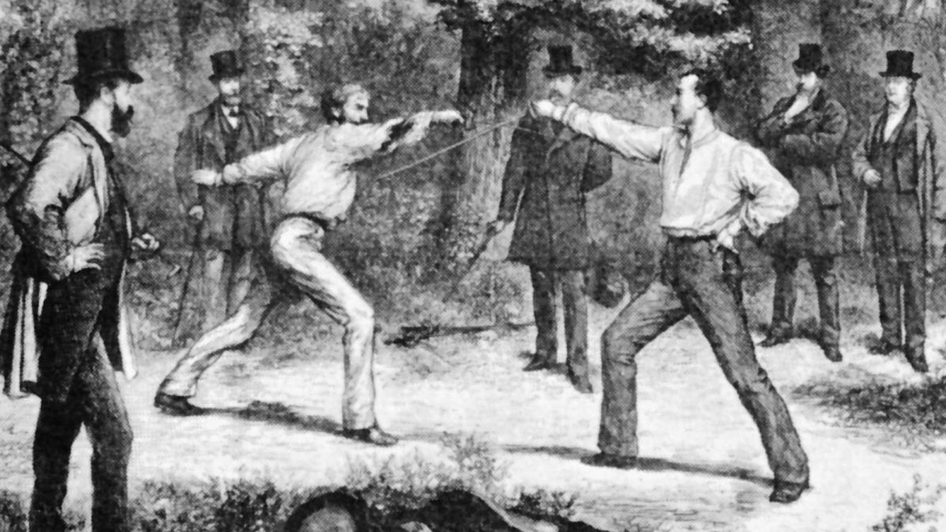 Foto: Duelo en el Bois de Boulogne. (Godofrey Durand, 1874)