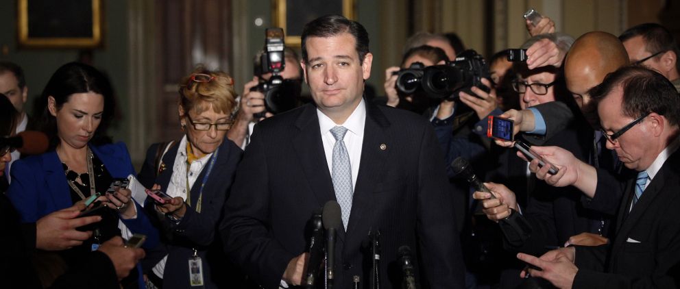 El senador republicano Ted Cruz, líder del Tea Party, en el Capitolio (Reuters).