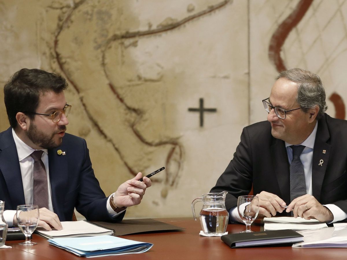Foto: El vicepresidente, Pere Aragonès (ERC) y Quim Torra. (EFE) 