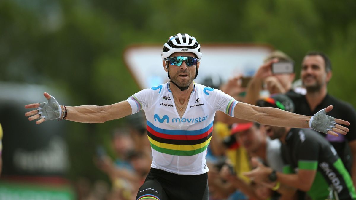 El alivio de Valverde: victoria soñada con el arcoíris para pelear por la Vuelta a España