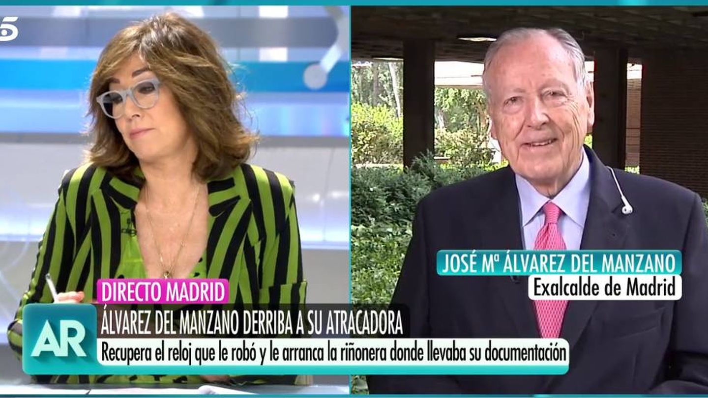 Ana Rosa, y Álvarez del Manzano, en 'El programa de AR'. (Telecinco)