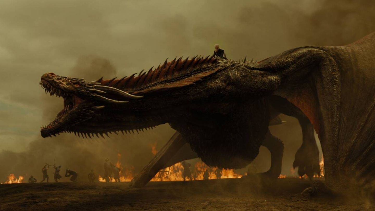 Uno de los dragones de Daenerys Targaryen en 'Juego de tronos'. (HBO)