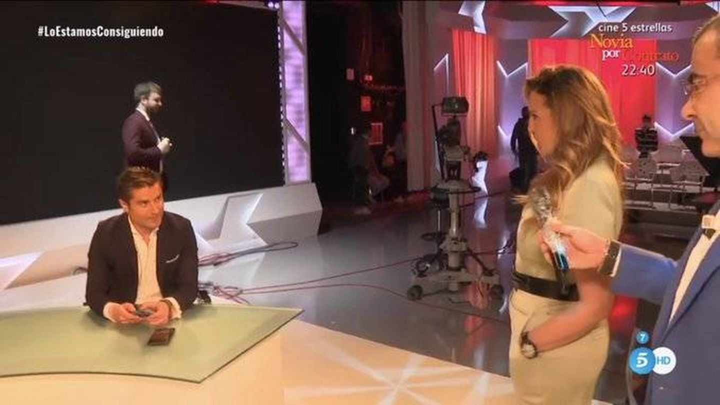 Alfonso Merlos y Marta López, en 'Sálvame'. (Telecinco)