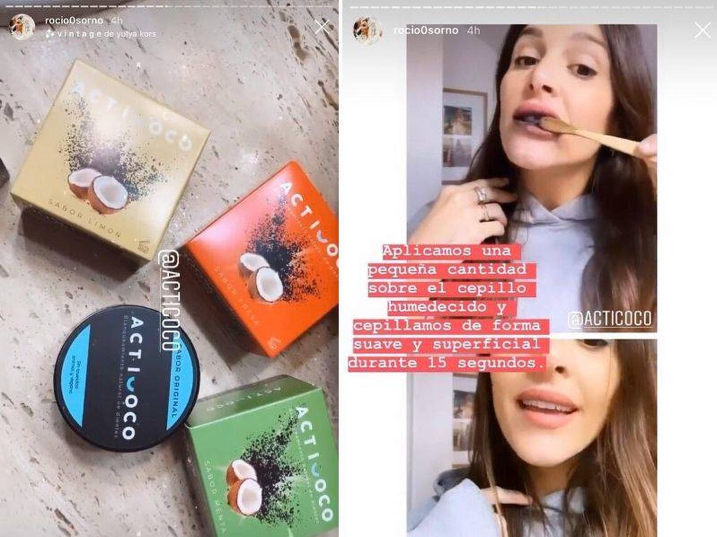 Rocío Osorno usando Acticoco. (Instagram, @rocio0sorno)