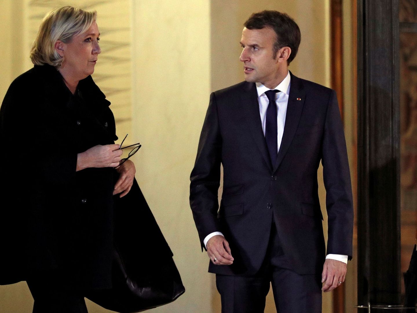 Marine Le Pen y Emmanuel Macron. (Reuters/ Philippe Wojazer)