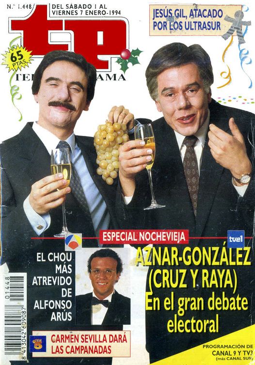 José Mota y Juan Muñoz fueron los protagonistas de la Nochevieja de 1993. (TP)