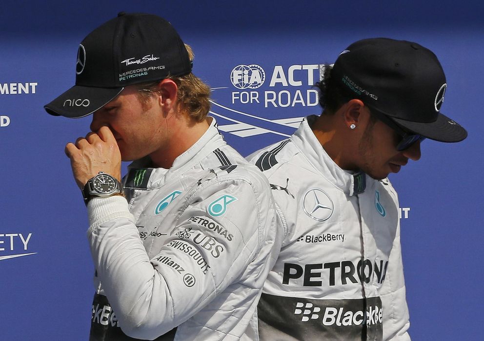 Foto: Nico Rosberg y Lewis Hamilton este fin de semana en Spa Francorchamps.