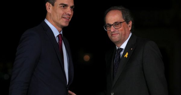 Foto: Pedro Sánchez y Quim Torra, en el Palacio Real de Pedralbes, Barcelona. (Reuters)