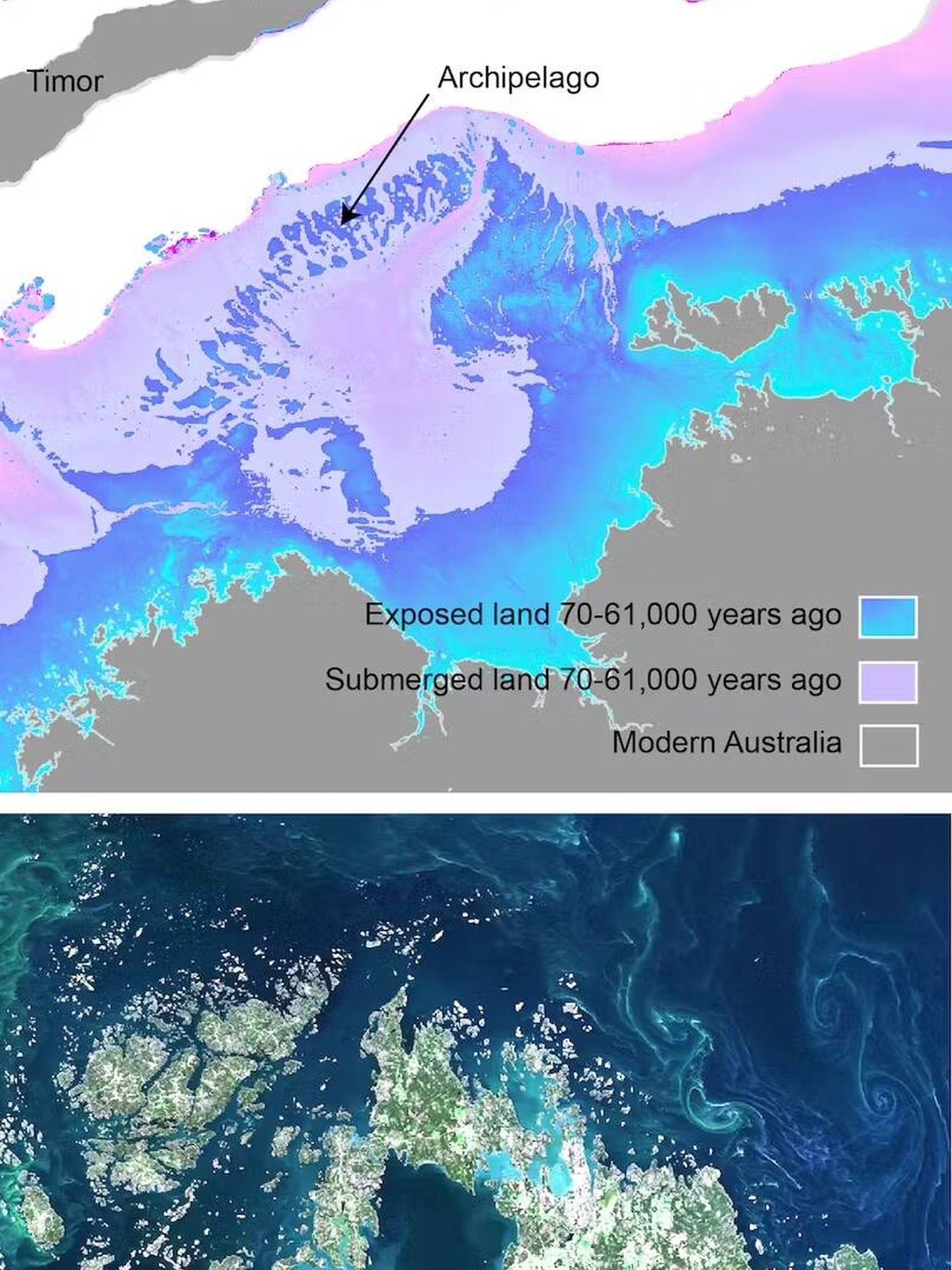 La zona del norte de australia donde se encuentra el continente perdido. (US Geological Survey - Geoscience Australia)