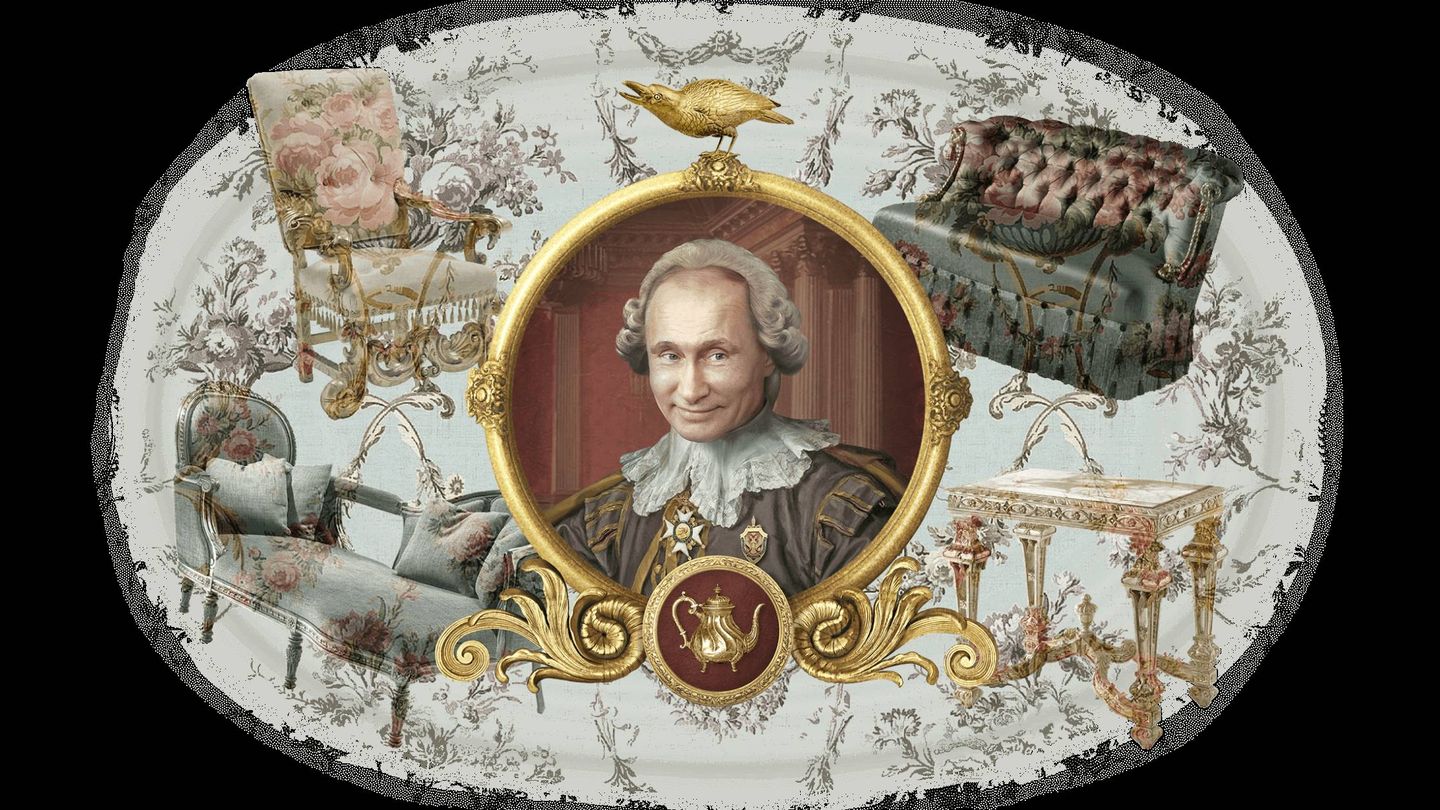  Un montaje de Putin y su lujo versallesco en la web. (palace.navalny.com)