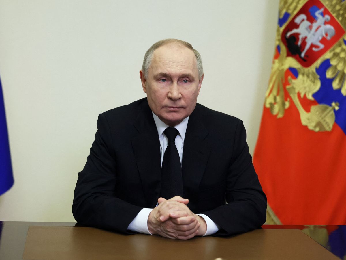 Foto: Intervención de Putin sobre el atentado en Moscú. (Reuters/Sputink Mikhail Metzel)