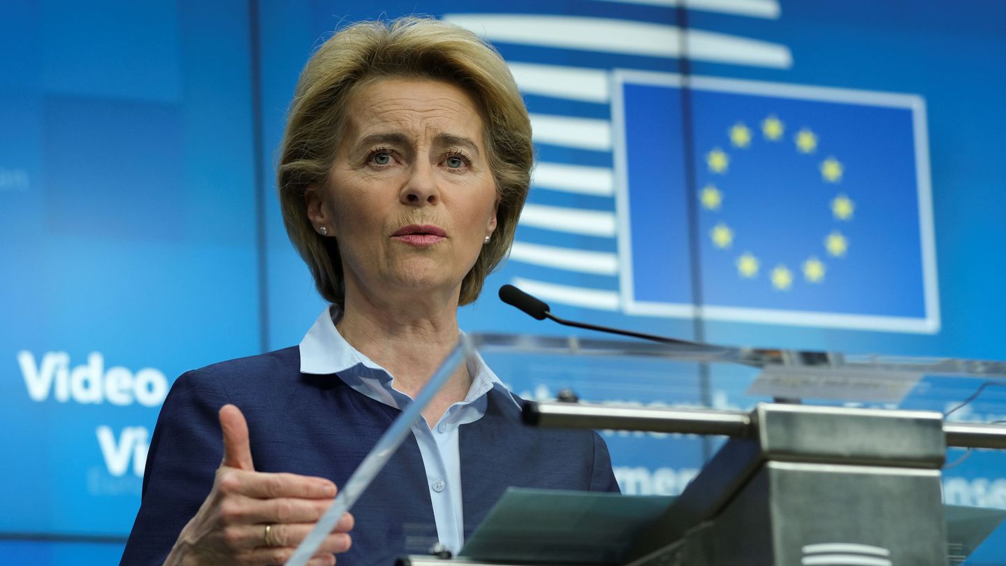 Ursula von der Leyen, presidenta de la Comisión, tras la cumbre de este jueves. (Reuters)