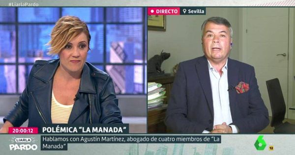 Foto: Cristina Pardo y el abogado Agustín Martínez, en La Sexta. (Atresmedia).