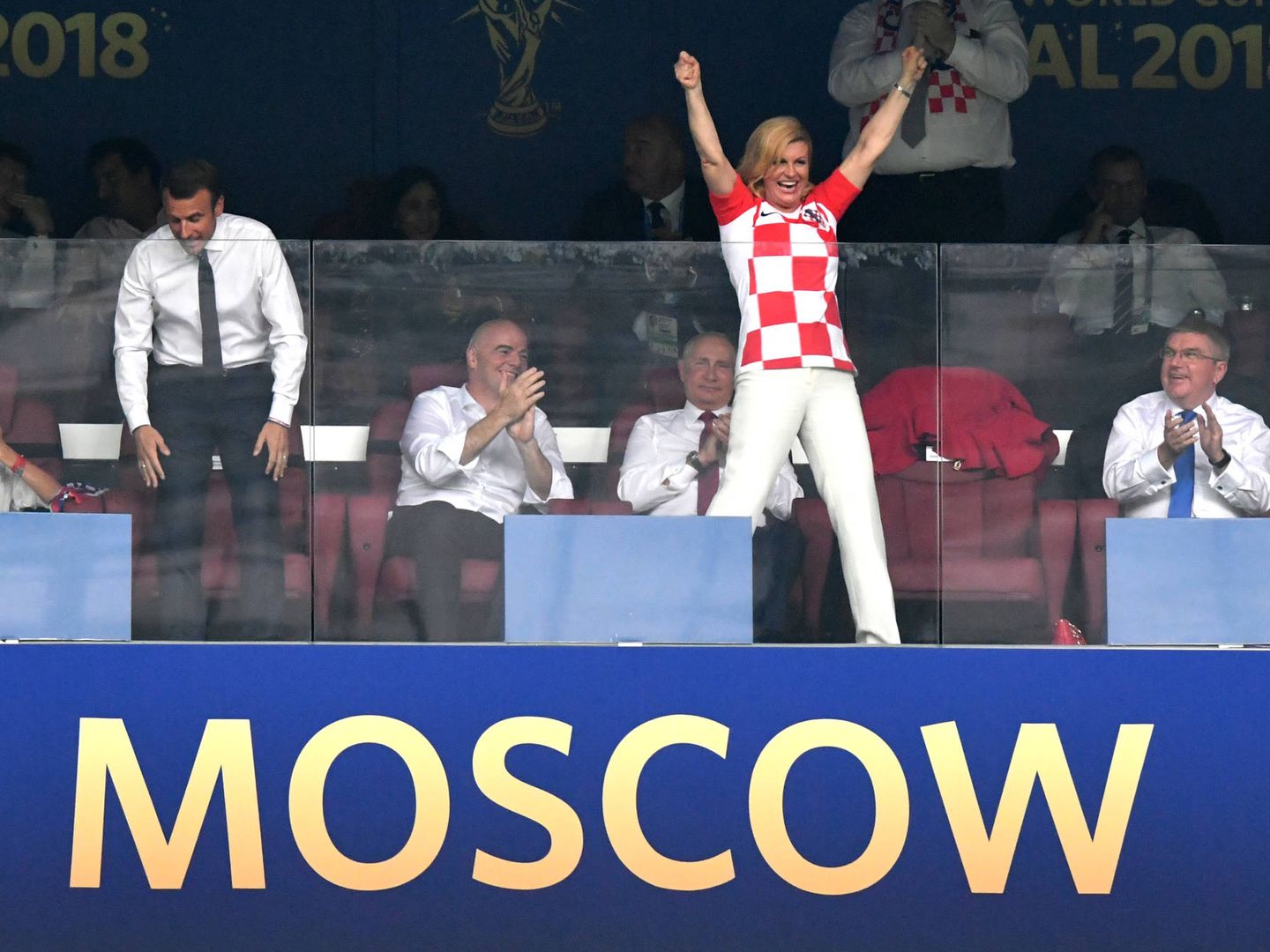 La presidenta de Croacia animó a su equipo hasta el final, aunque perdieron contra Francia. (Getty)