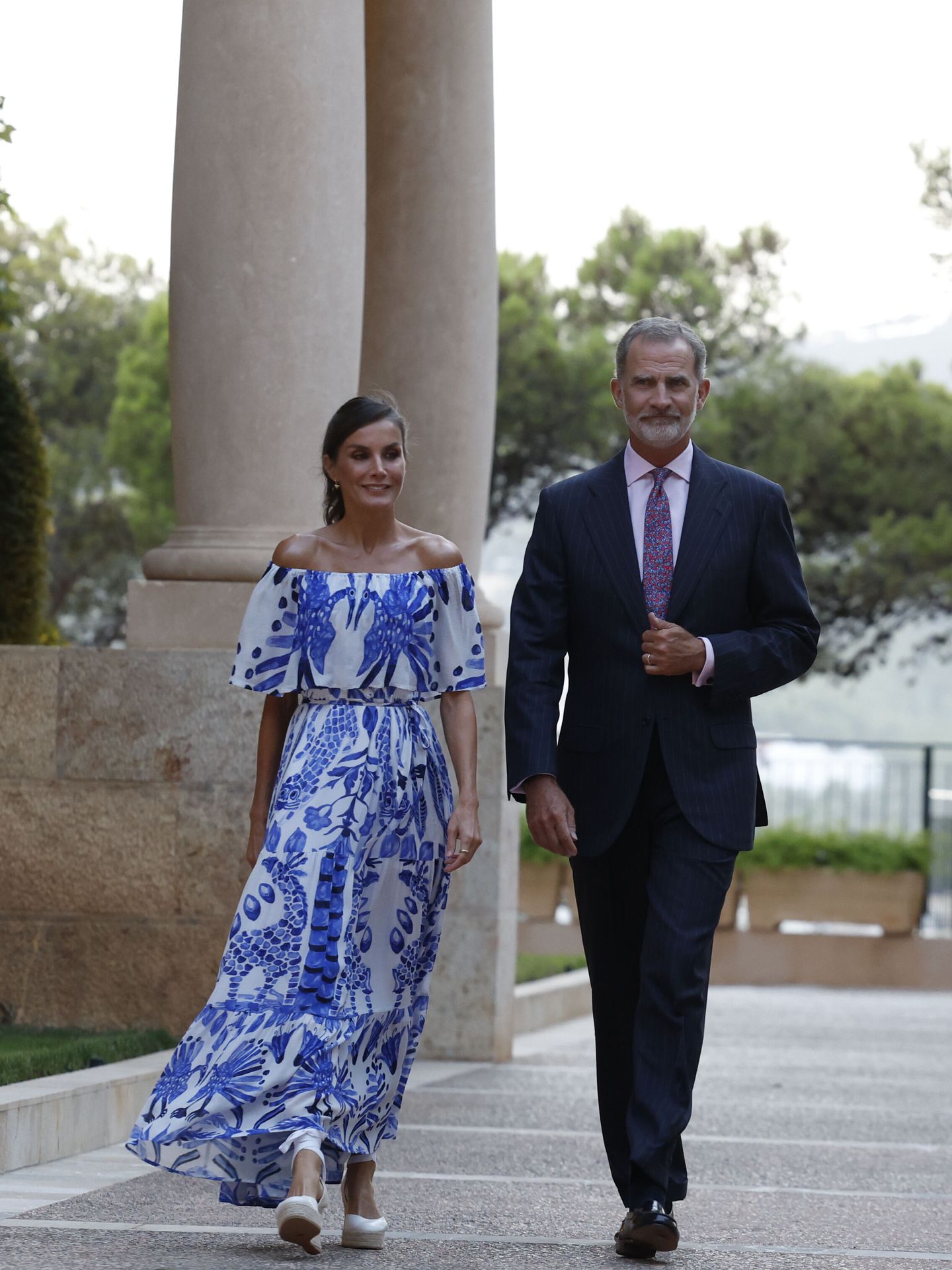 Los reyes Felipe VI y Letizia Ortiz, en la recepción real celebrada en Mallorca. (EFE/Ballesteros)