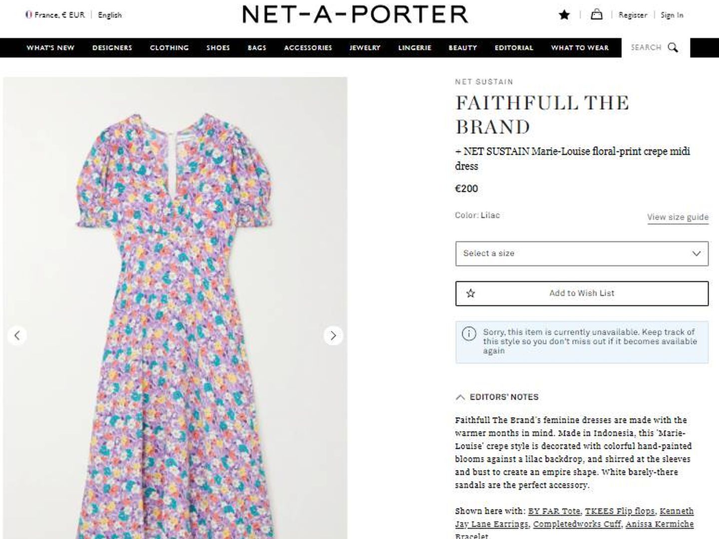 El vestido de Kate Middleton, a la venta en Net-a-Porter.