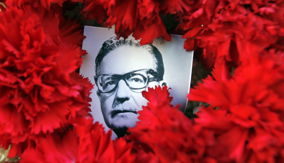 Una imagen de Salvador Allende, en el recuerdo del golpe militar de Chile. (EFE)