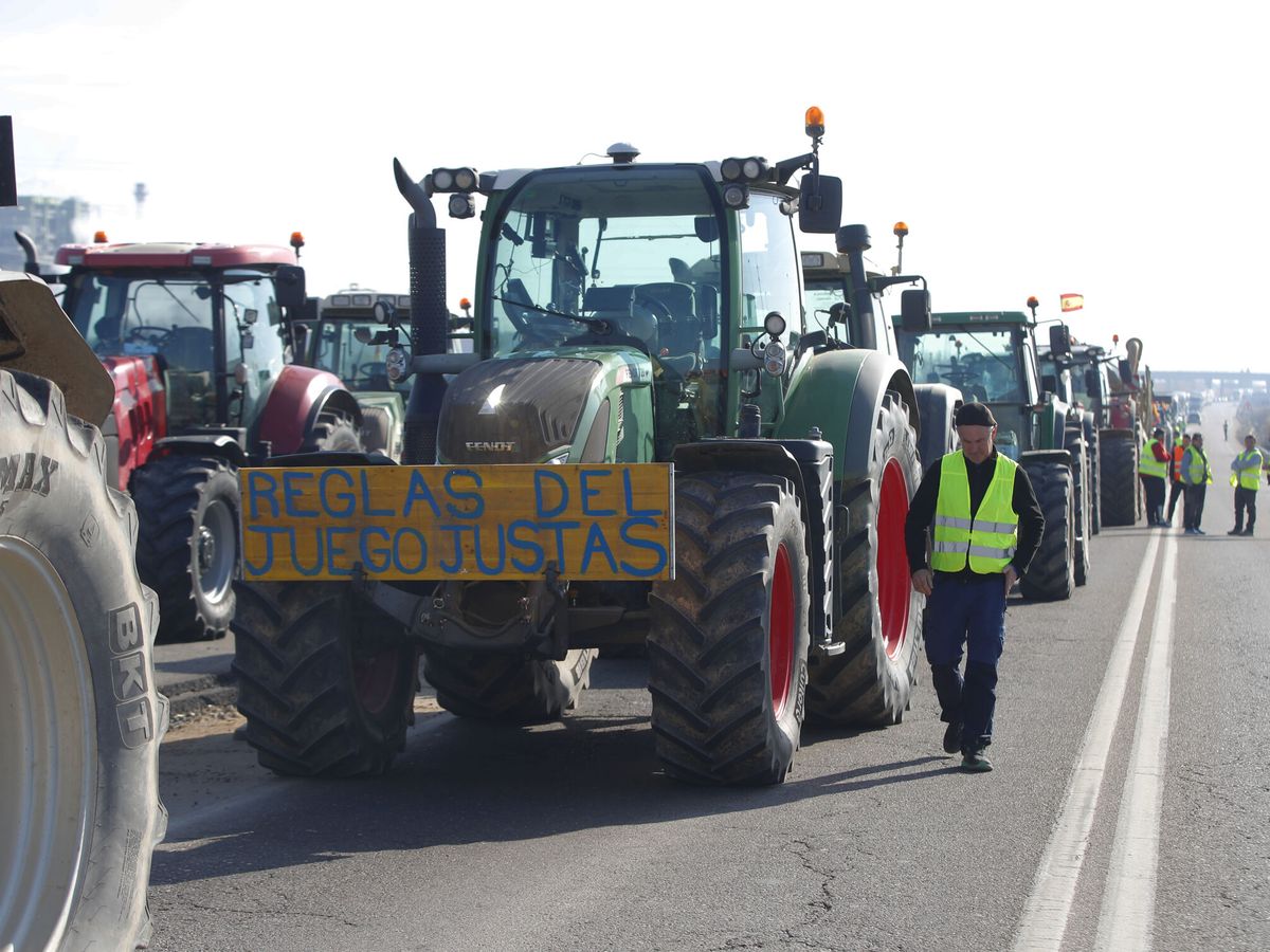 Foto: Las protestas agrícolas mantienen cortadas grandes vías en seis comunidades autónomas. (EFE/Javier Cebollada)