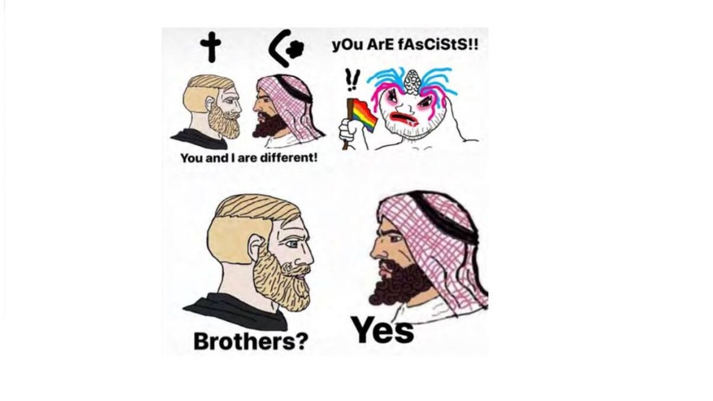 'Meme' de ejemplo del 'Islamogram', recogido por el Institute for Strategic Dialogue. 