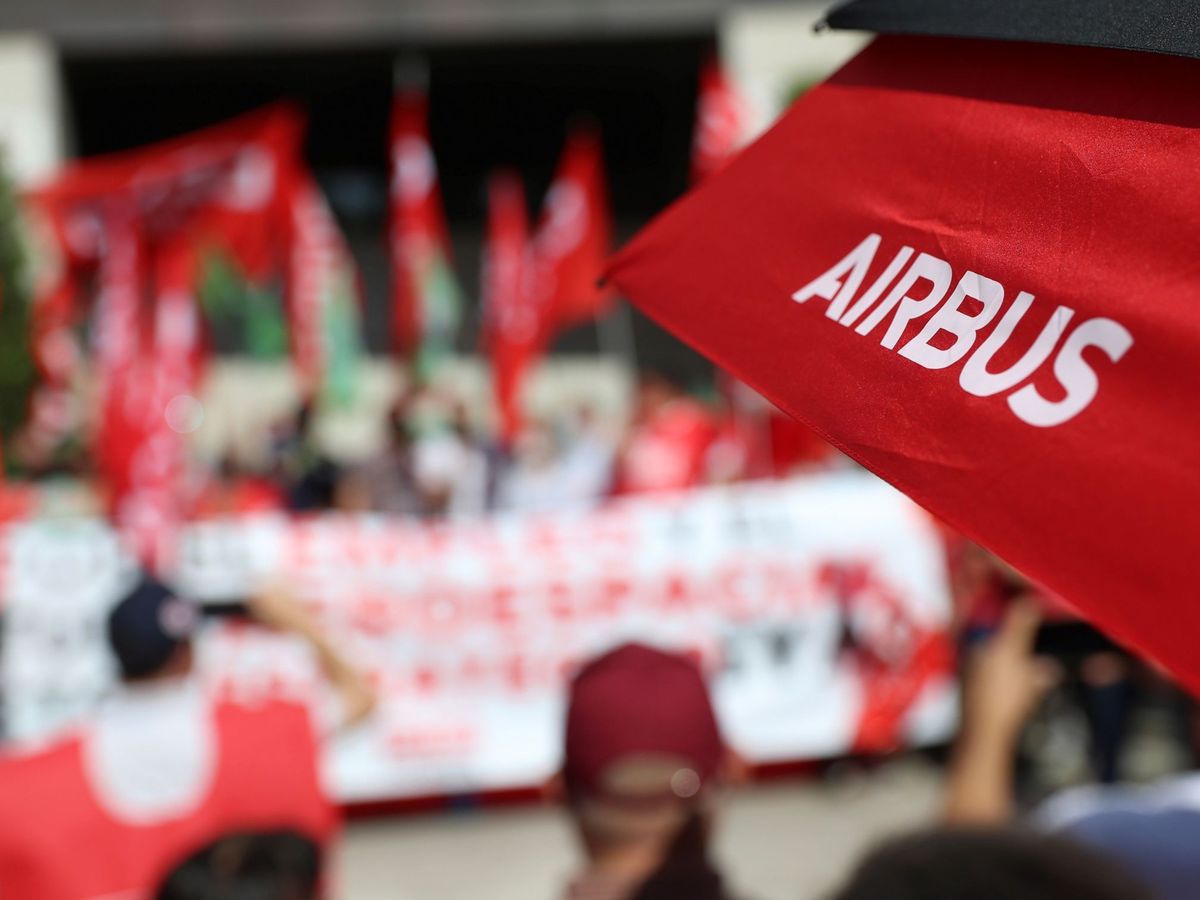 Foto: Huelga de trabajadores de Airbus en Getafe. (EFE)