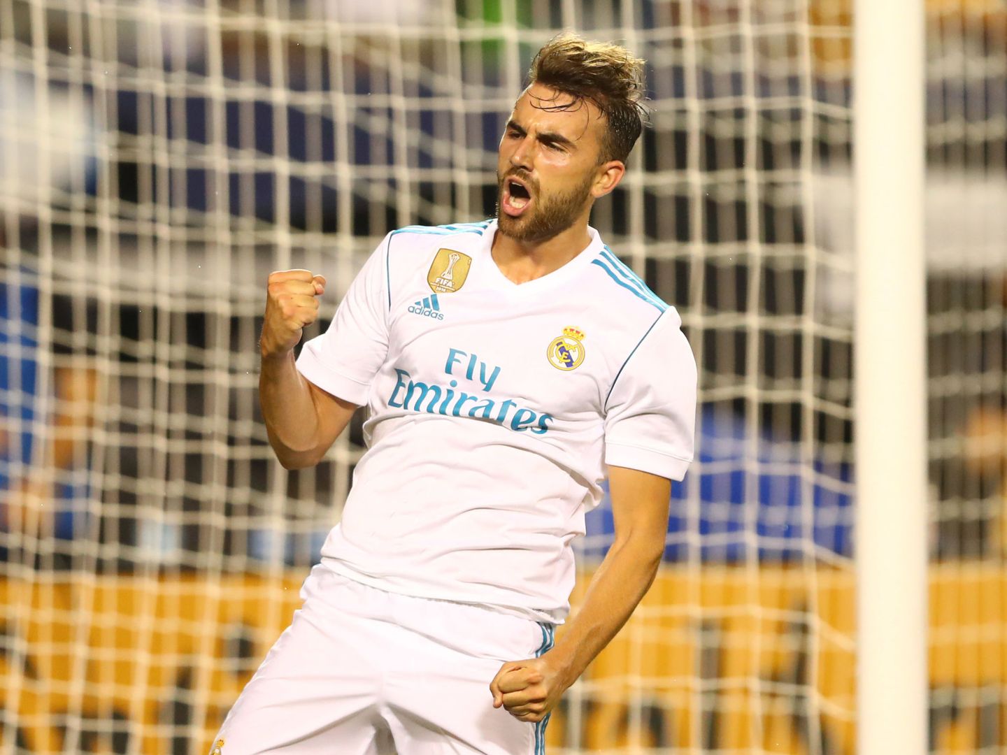 Borja Mayoral celebra un gol marcado durante la pretemporada. (Reuters)
