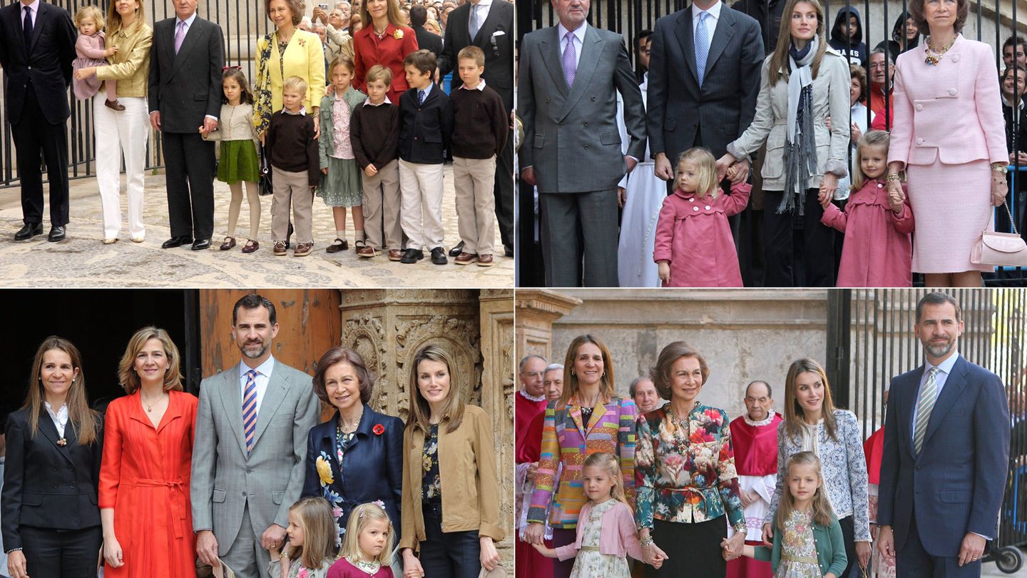 Misa de Pascua en 2007, 2010, 2011 y 2013 (Gtres)