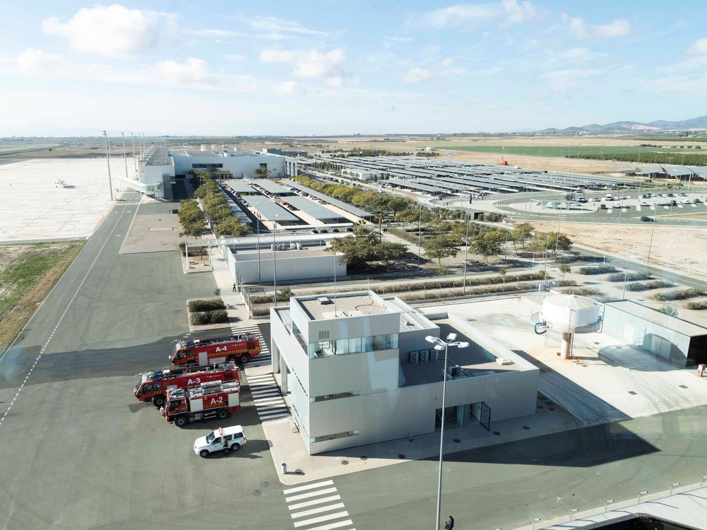 Vista del aeropuerto de Corvera desde la torre, el día de su inauguración en enero de este año. (EFE)