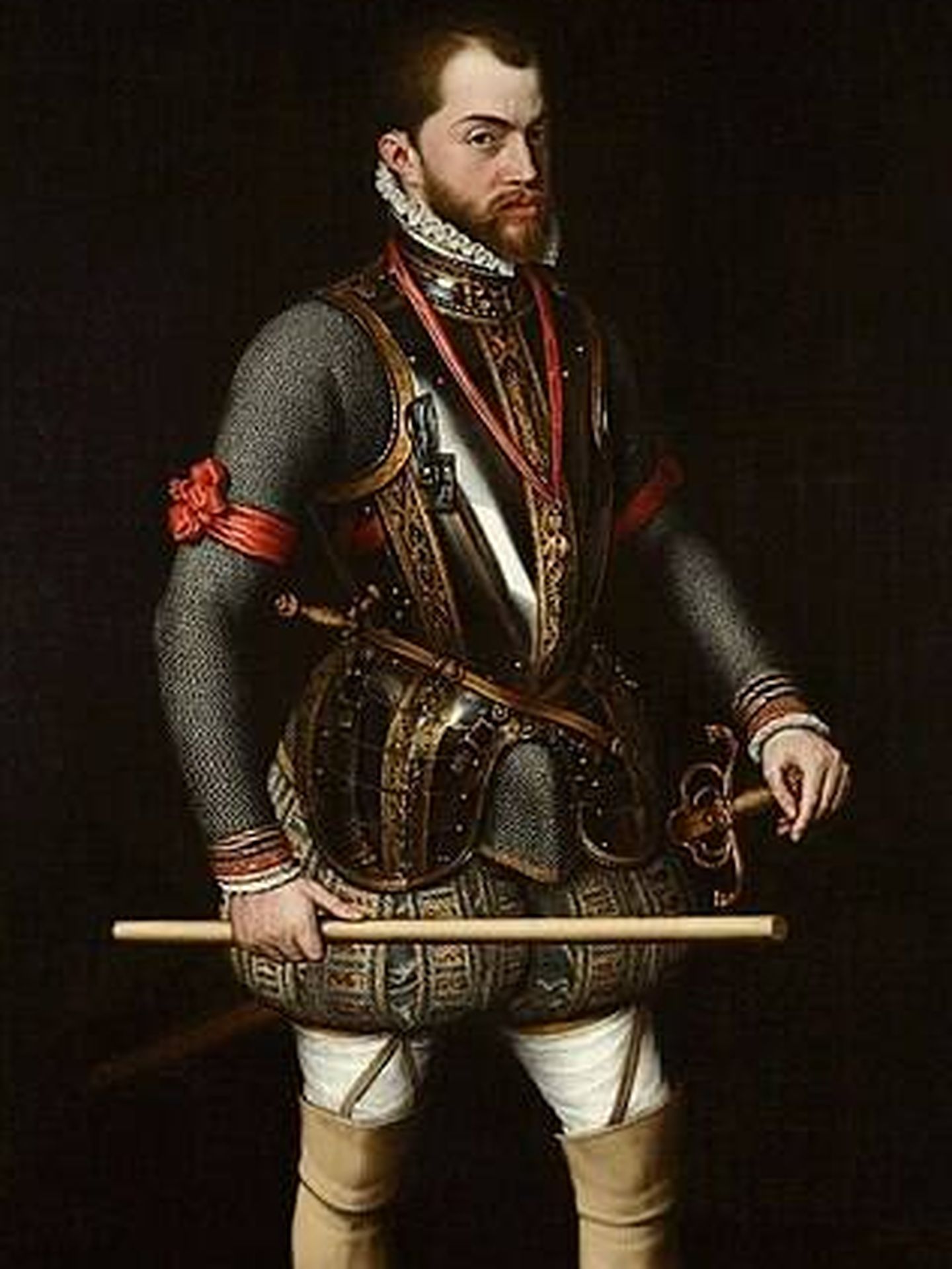 Un retrato de Felipe II realizado por Antonio Moro en 1557. 
