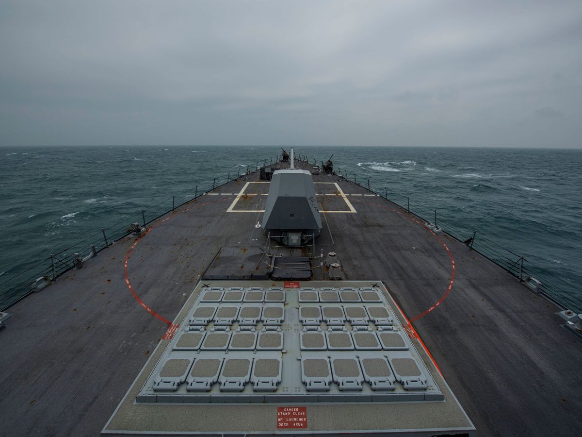 Foto: Un destructor de Estados Unidos, en el estrecho de Taiwán. (Reuters)